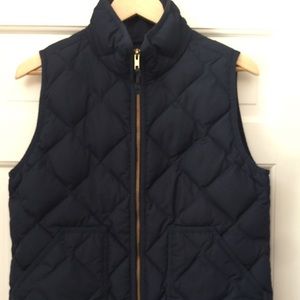 J-Crew Navy Quilted Down Vest